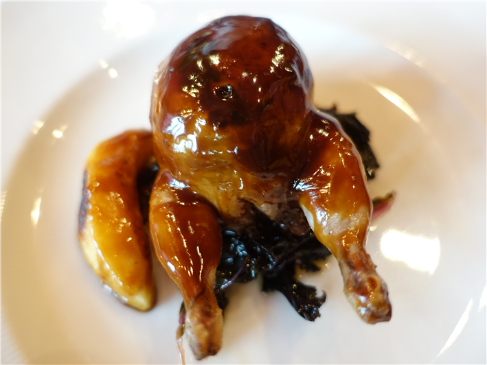 quail stuffed with Iberico pork