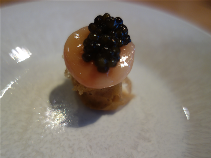 bone marrow and caviar blini