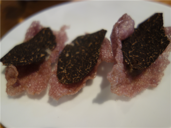 purple potato crisp with Provencal truffle