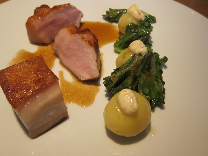 pork with wild kale